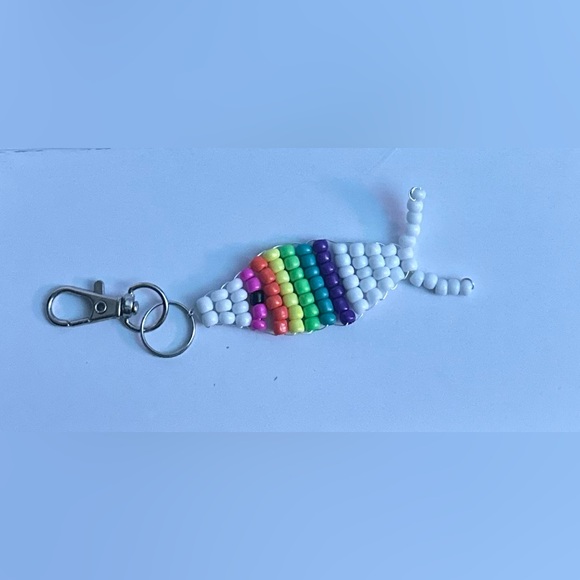 Colorful Beaded Fish Keychain - Picture 1 of 1